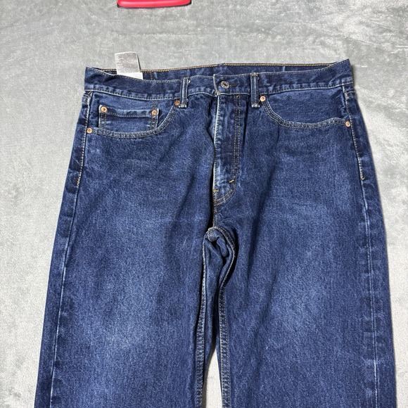 Levis 505 Jeans Mens 36x30 (36x23.5) Blue Straight Leg Denim Classic Medium Wash - Picture 3 of 12